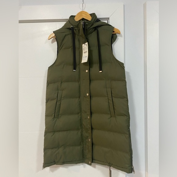 Zara Green Long Length Vest - Picture 1 of 3